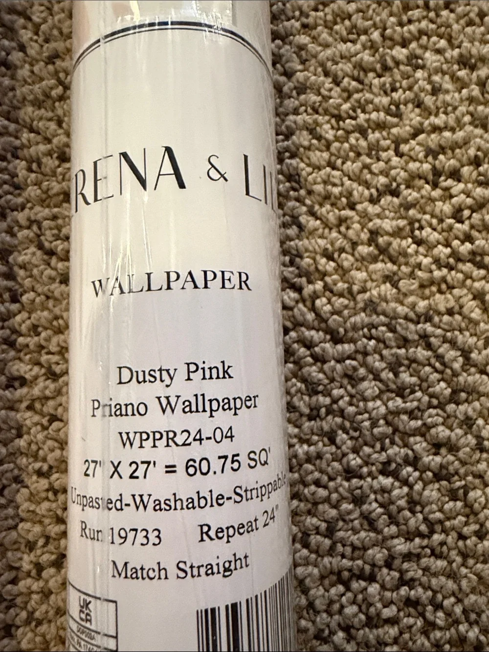 Serena & Lily Dusty Pink Botanical Wallpaper Roll. One not opened and two opened